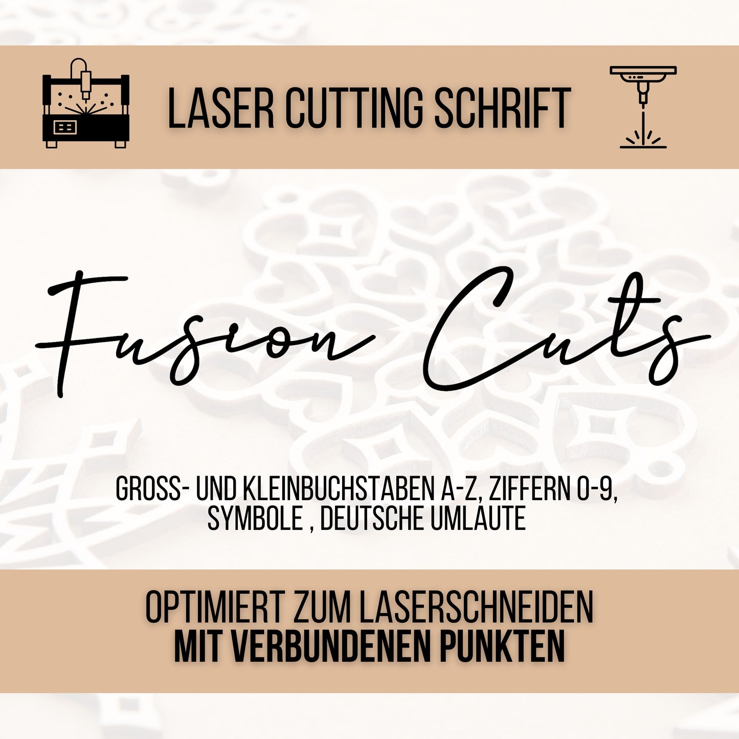 Lasercut Schrift - Schriftart für Laserschneiden Fusion Cuts