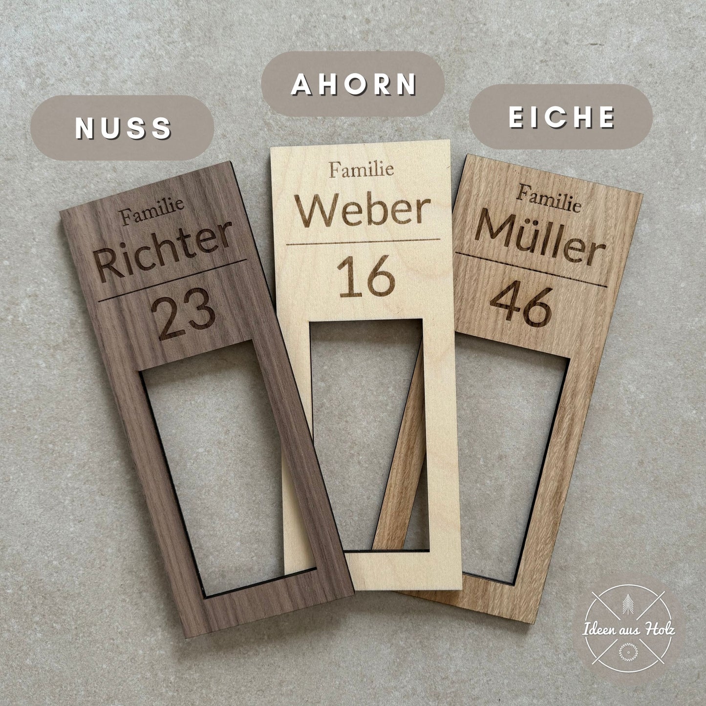 Klingelschild aus Holz für die Ring Doorbell 2 3 4 Plus & Pro