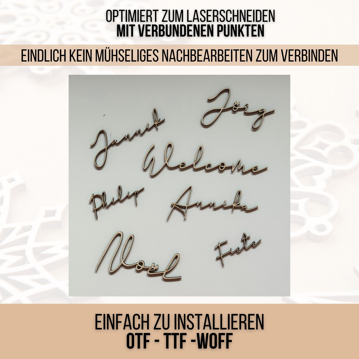Lasercut Schrift - Schriftart für Laserschneiden Fusion Cuts