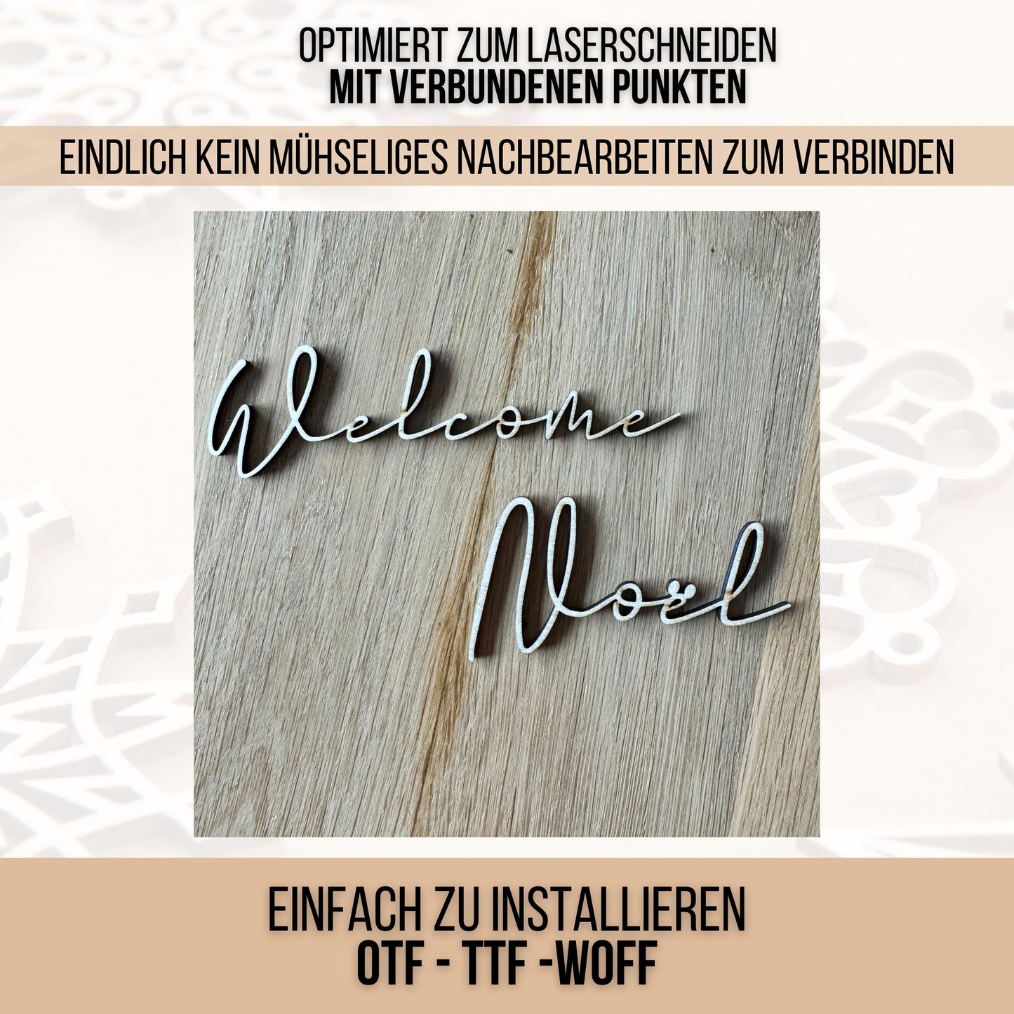 Lasercut Schrift - Schriftart für Laserschneiden Fusion Cuts