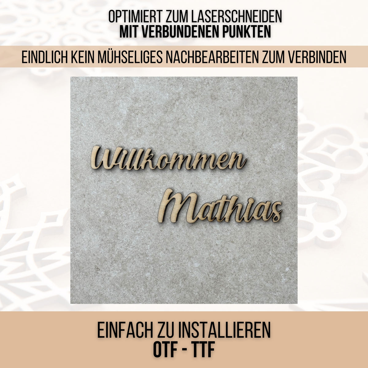 Creamy Cuts – Schriftart für Laser, Plotter & 3D-Druck