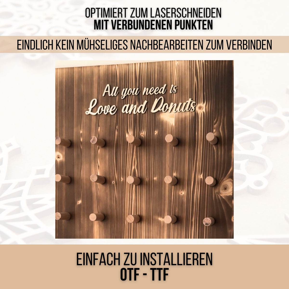 Creamy Cuts – Schriftart für Laser, Plotter & 3D-Druck