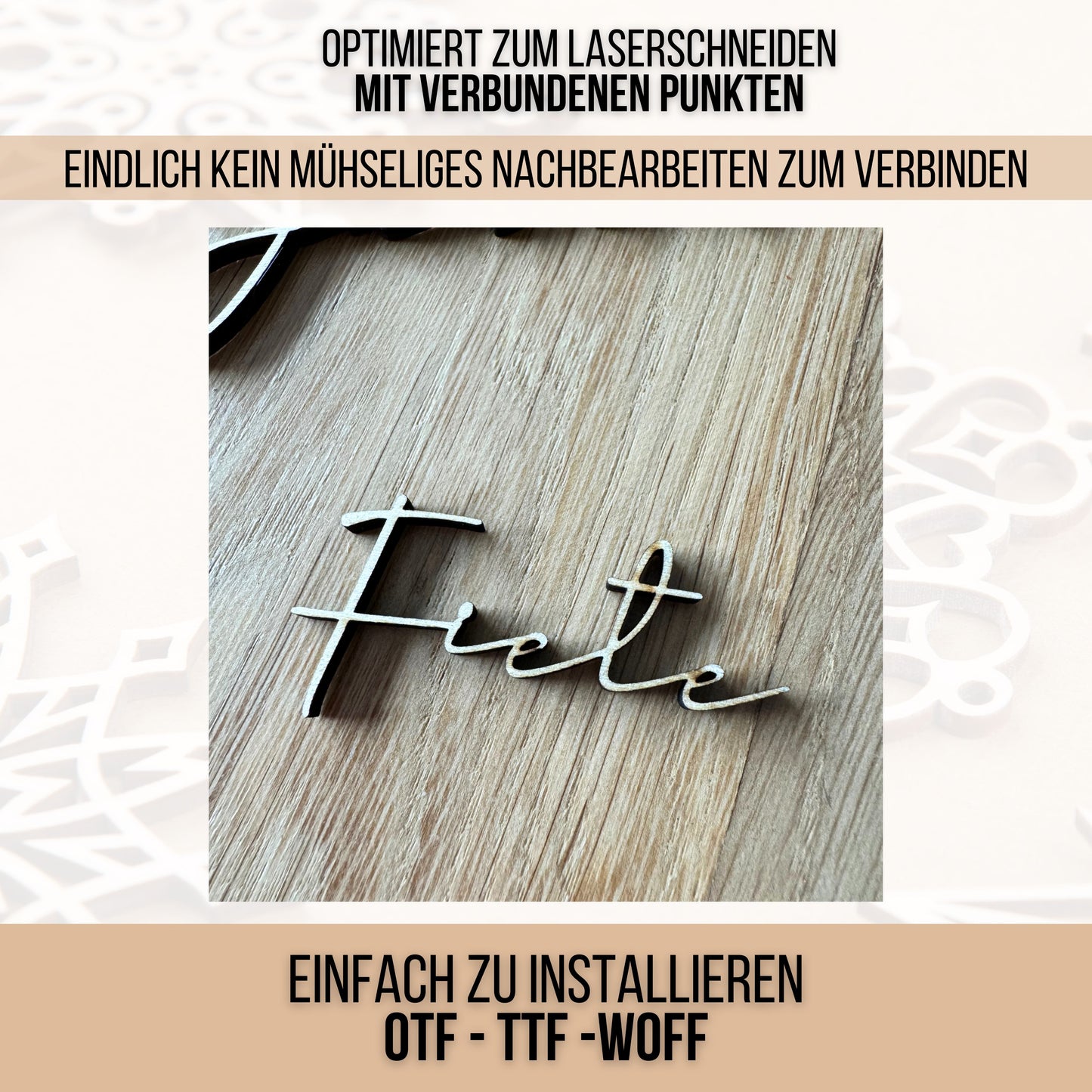 Lasercut Schrift - Schriftart für Laserschneiden Fusion Cuts