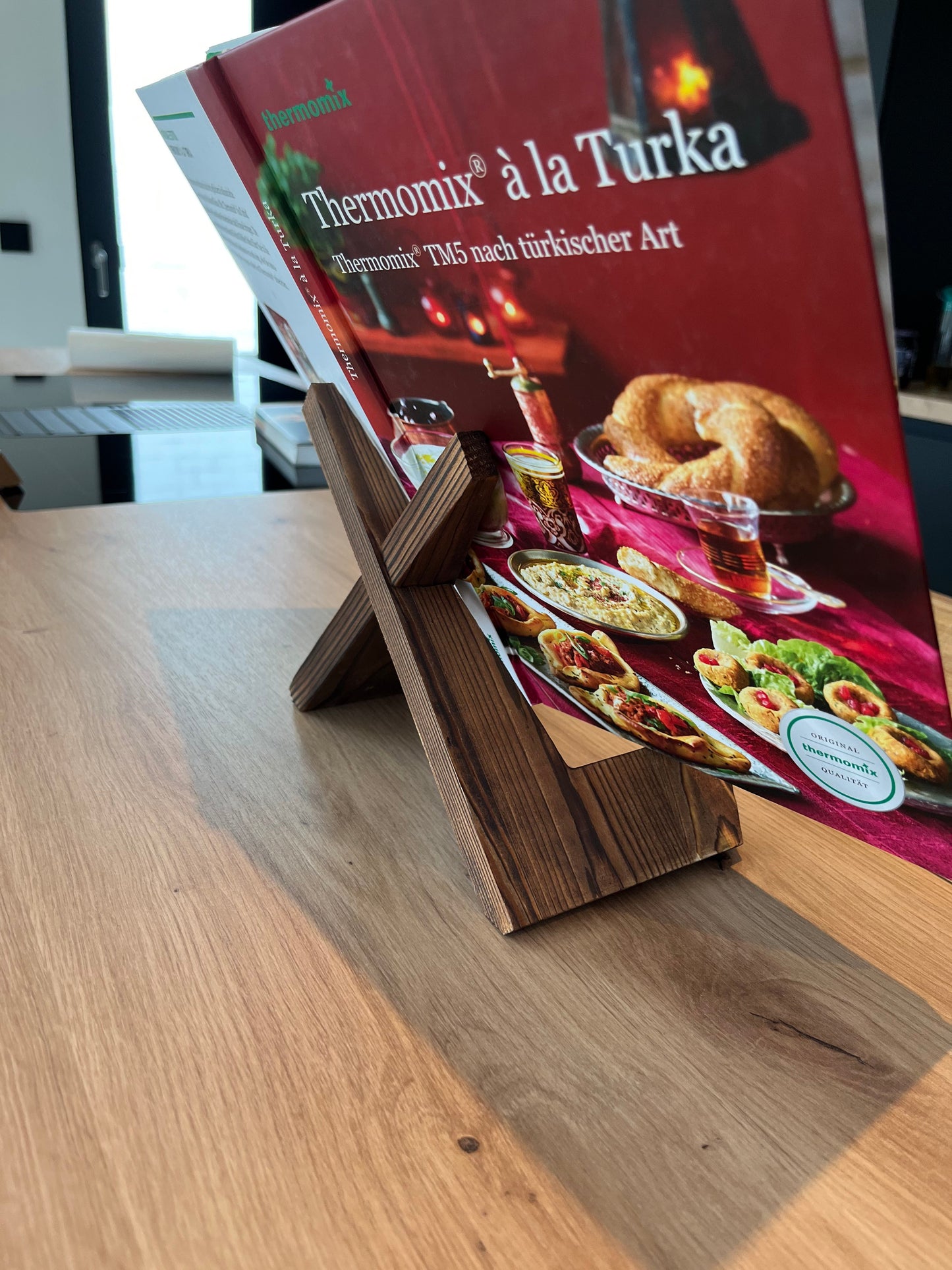 Buchständer aus Holz - Buchstütze, Leseständer