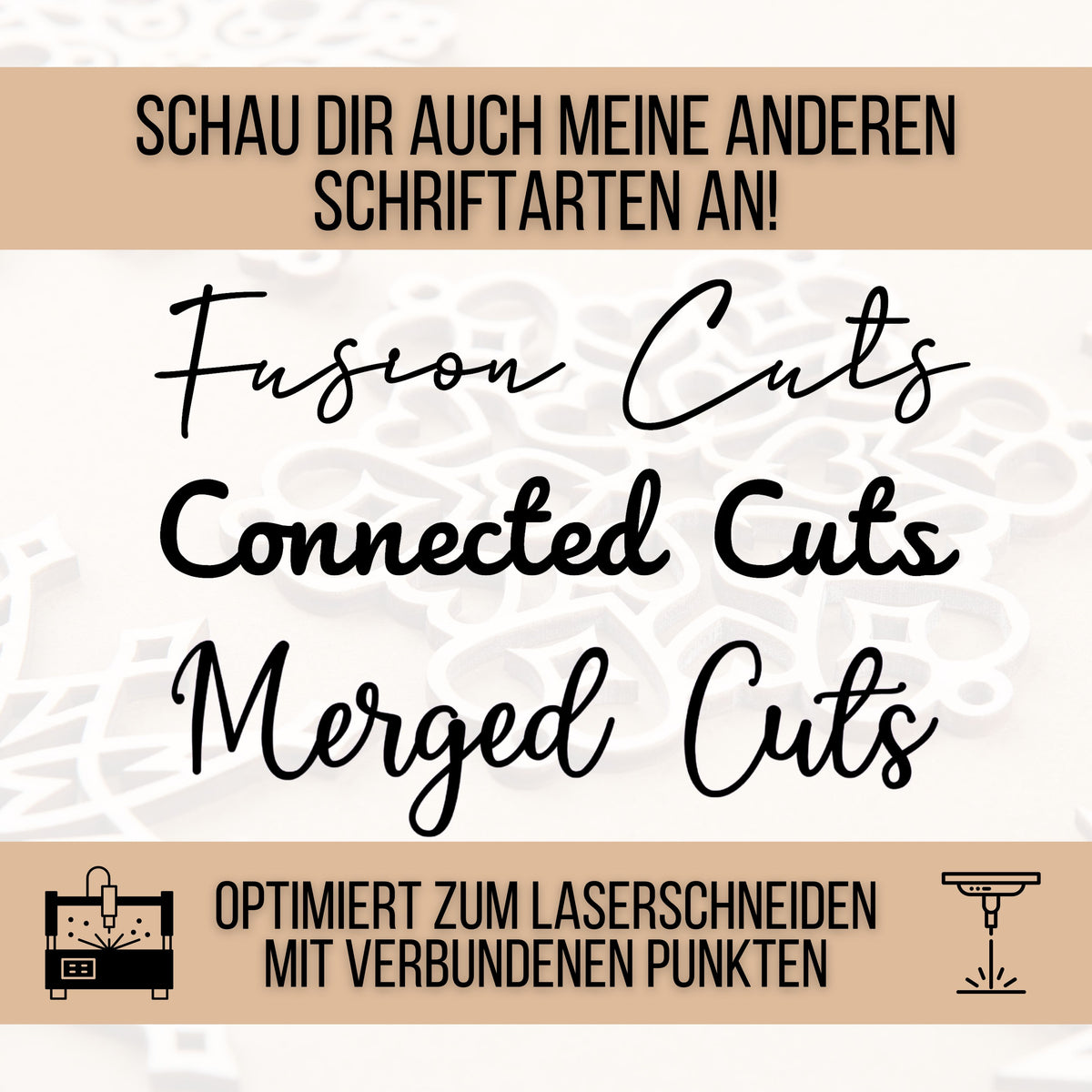 Fusion Cuts – Schriftart für Laser, Plotter & 3D-Druck