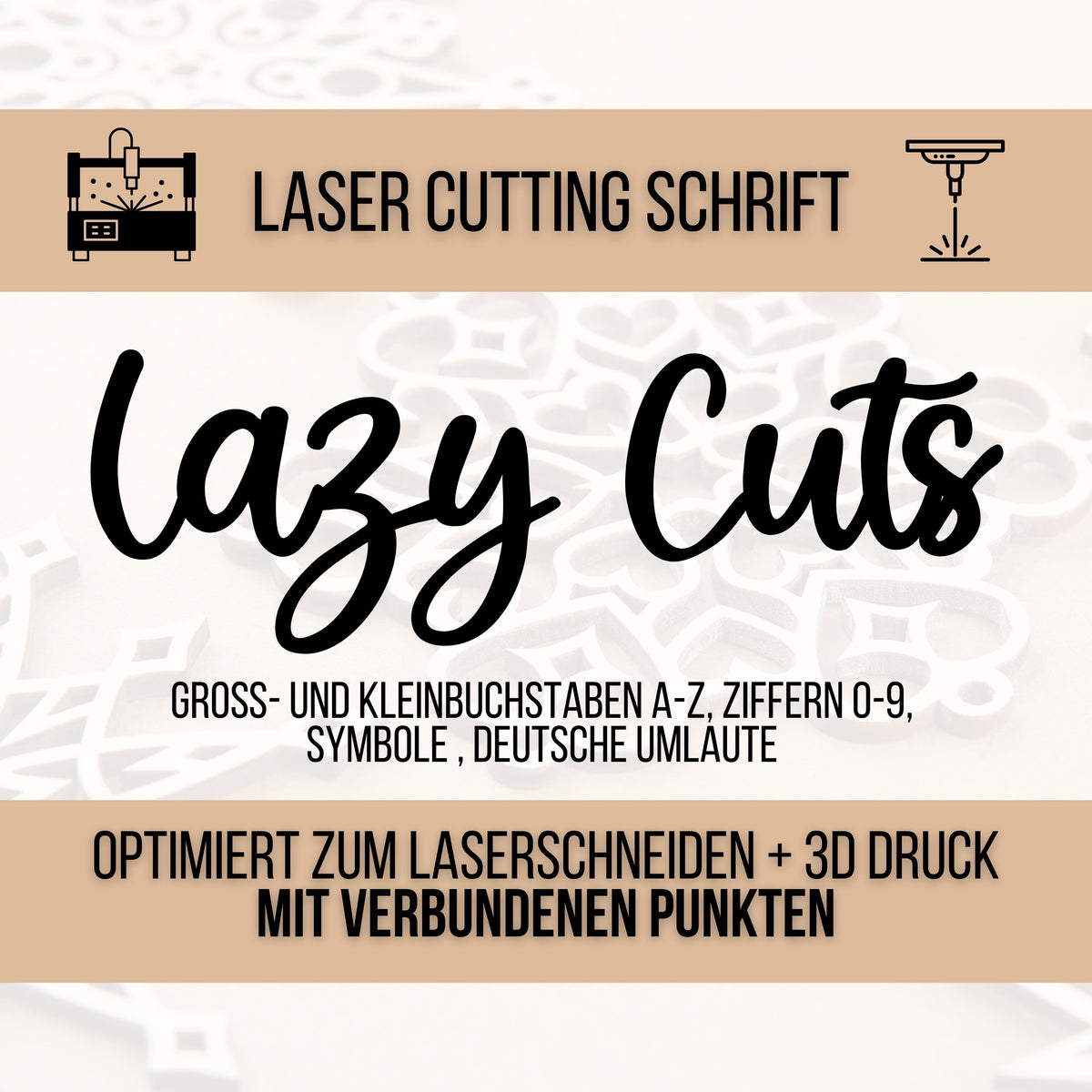 Lazy Cuts – Schriftart für Laser, Plotter & 3D-Druck