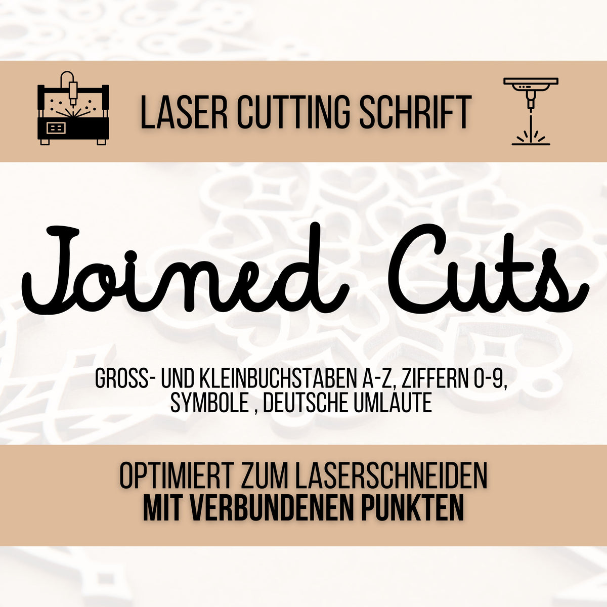 Joined Cuts – Schriftart für Laser, Plotter & 3D-Druck