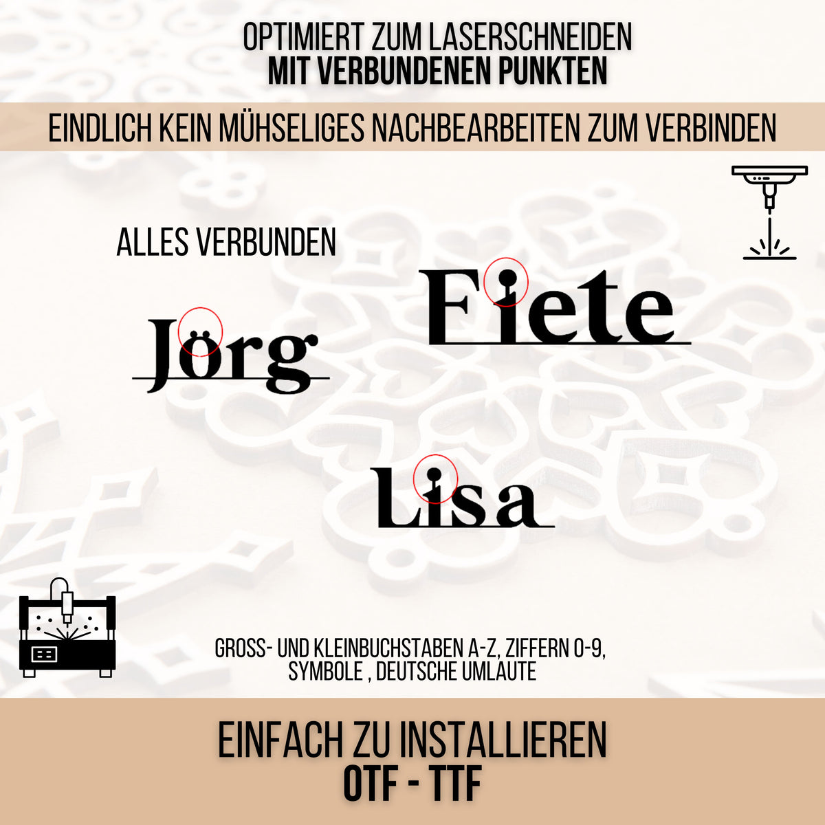 Modern Cuts – Schriftart für Laser, Plotter & 3D-Druck