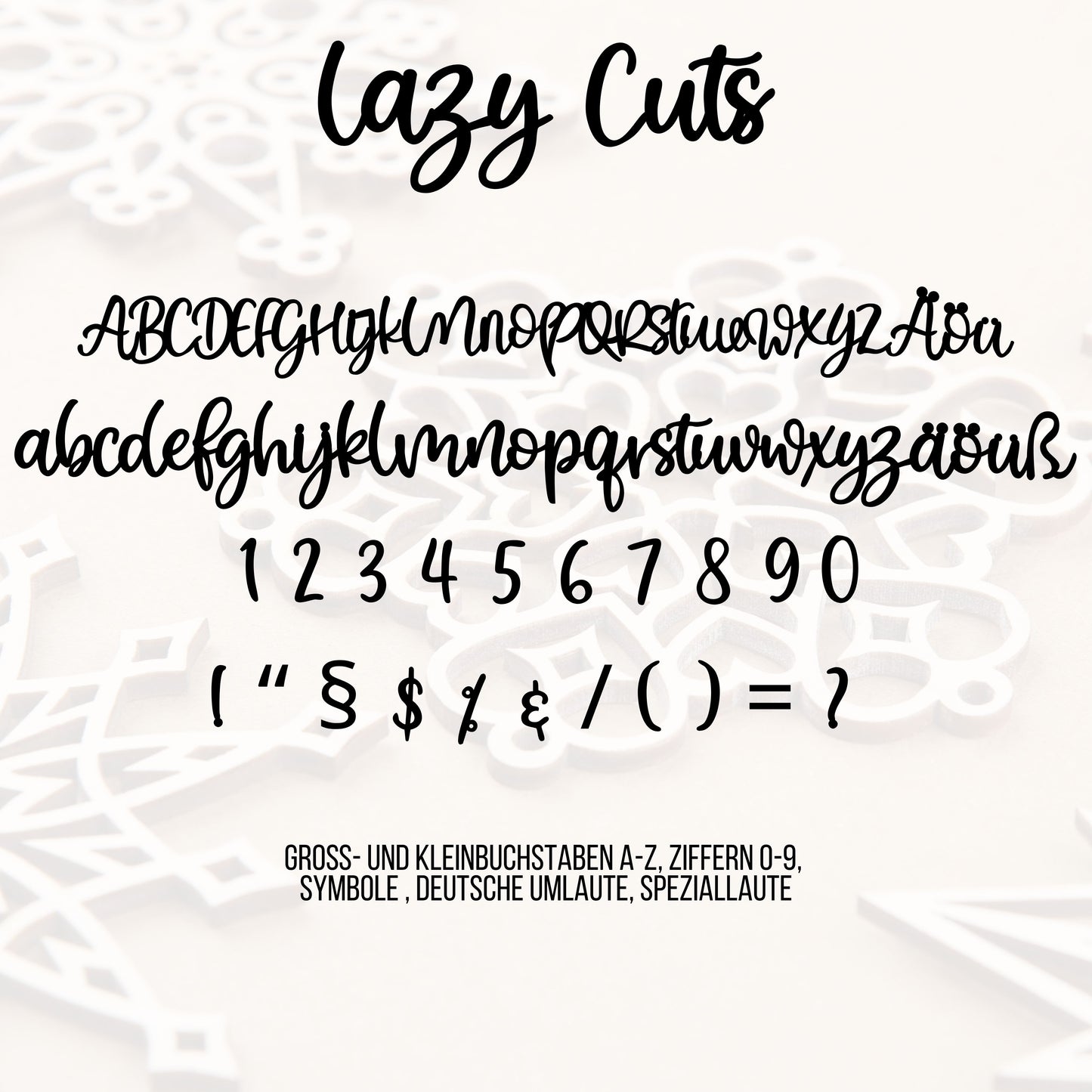 Lazy Cuts – Schriftart für Laser, Plotter & 3D-Druck