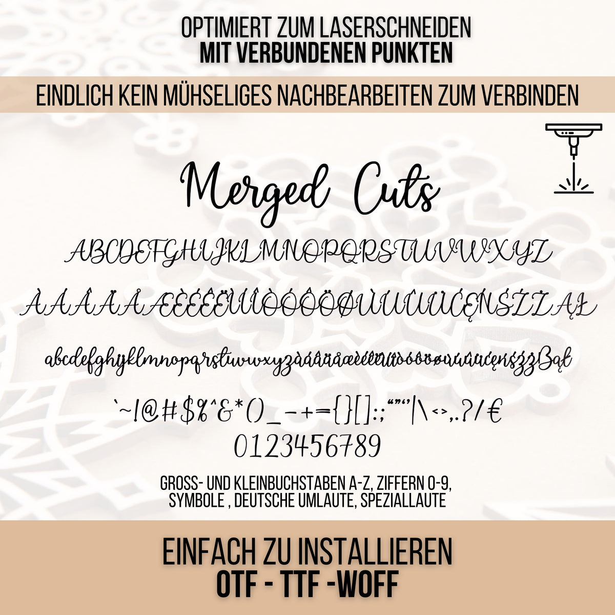 Merged Cuts – Schriftart für Laser, Plotter & 3D-Druck