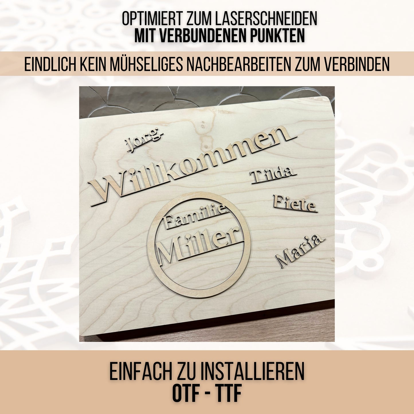 Lasercut Schrift - Schriftart für Laserschneiden Modern Cuts