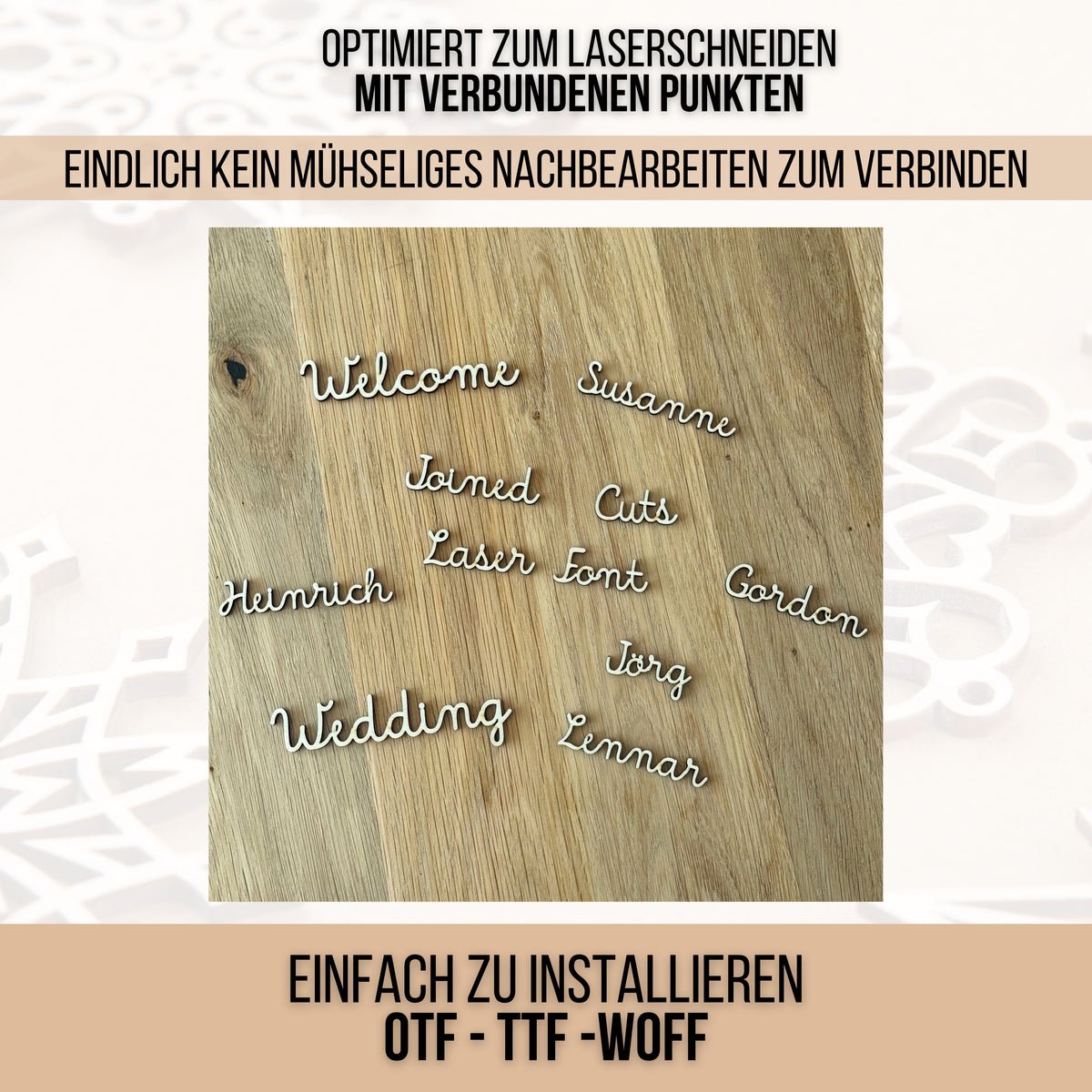 Joined Cuts – Schriftart für Laser, Plotter & 3D-Druck