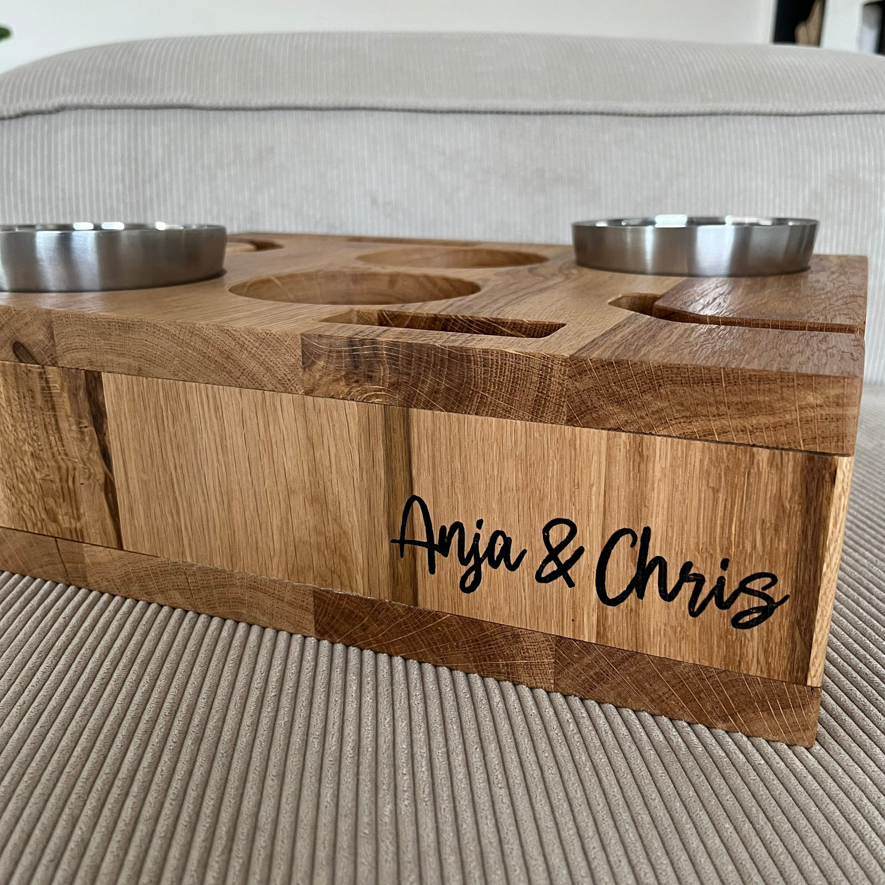 Der Couch-Butler - hochwertige Snack Bar aus Holz, persönliches ...