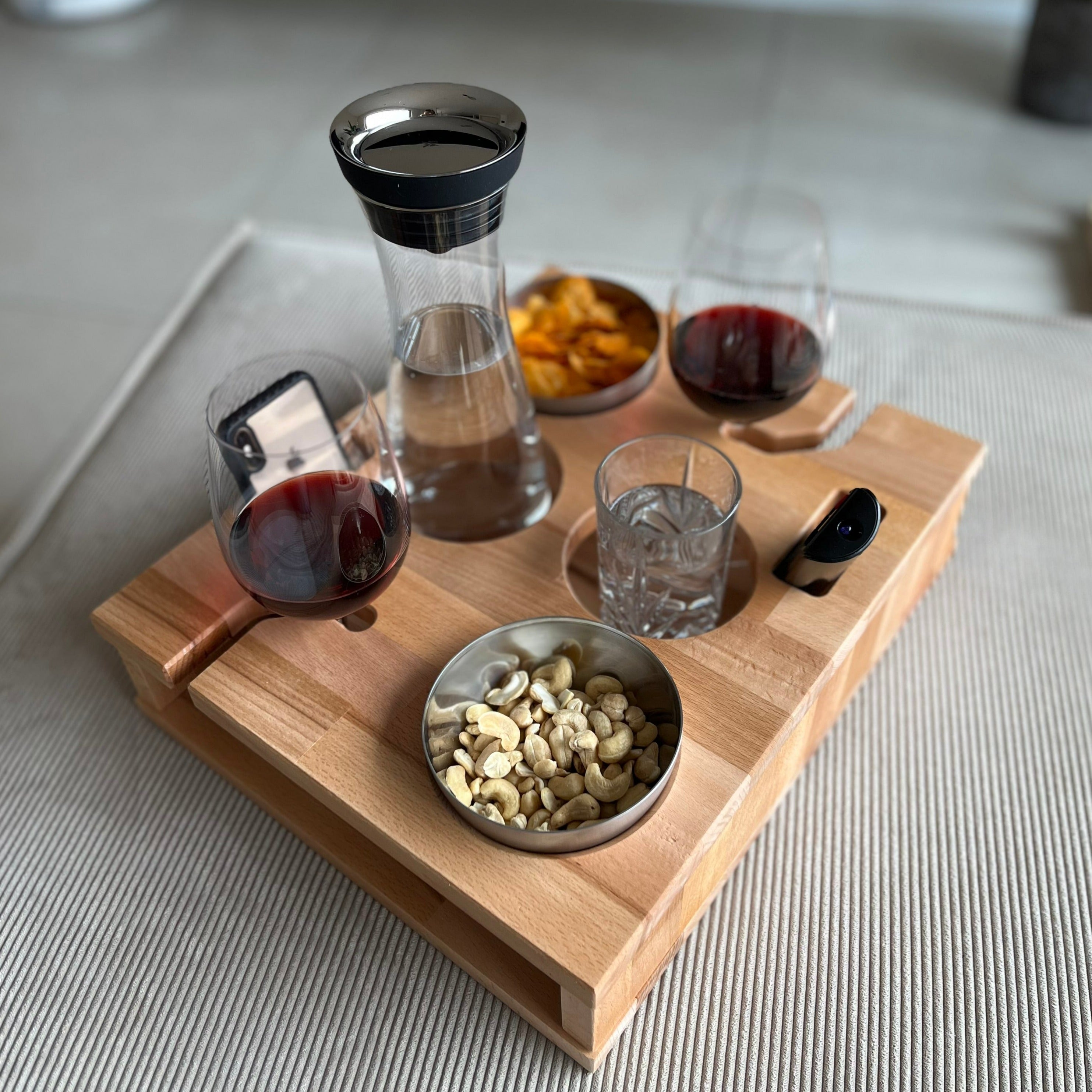 Der Couch-Butler - hochwertige Snack Bar aus Holz, persönliches ...