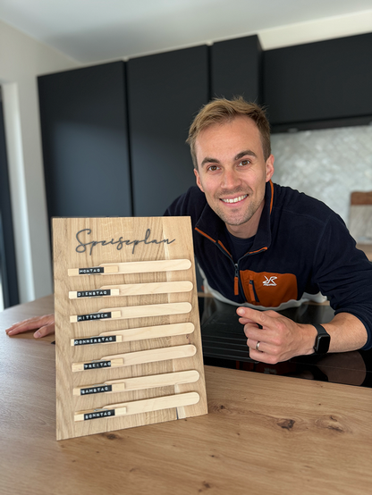 Speiseplan „Wochenplaner" aus Eiche Massivholz